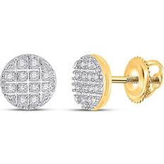 Diamond Deal Round Cluster Earrings - Gold/Diamonds