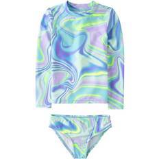 Swimsuits Children's Clothing The Children's Place Girls Marble Rashguard Swimsuit Blue Blue