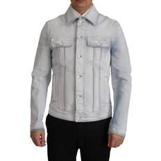 Dolce & Gabbana Jackets Dolce & Gabbana Light Blue Cotton Stretch Denim Men Jacket