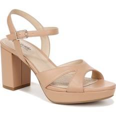 Beige - Block Heel - Women Heeled Sandals LifeStride Last Dance Medium/Wide Dress Sandals Sienna Beige Faux Leather