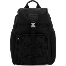 Men School Bags Palm Angels monogram-debossed canvas backpack men Leather/Polyamide/Cotton/Elastane One Size Black