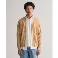 Bomull - Herre Cardigans Gant Men Classic Cotton V-Neck Cardigan Beige