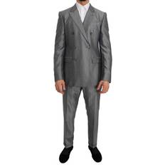 Svarte Dresser Dolce & Gabbana Black Stretch Crystal Bee Slim Fit Suit IT48