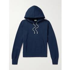 Saint Laurent Men Tops Saint Laurent Cassandre Cotton Hoodie Blue