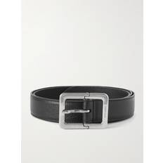 Saint Laurent Men Belts Saint Laurent 3cm Full-Grain Leather Belt Men Black