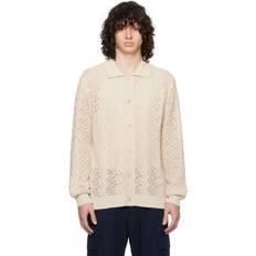 Beige - Herre Cardigans NN07 Beige Vito 6371 Cardigan Ecru