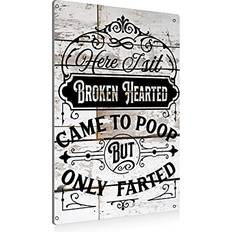 BEASTZHENG Funny Bathroom Saying Metal Tin Sign Farmhouse