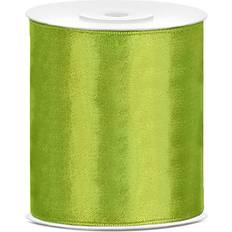 Satin Band Lime Green 100mm 25m