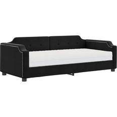 vidaXL Daybed Black Sofa 223cm 3-Sitzer