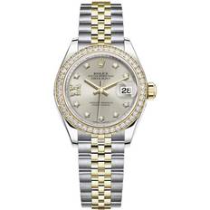 Rolex Women Wrist Watches Rolex Lady-Datejust 28 and Yellow Gold Silver Diamond M279383RBR-0003 M279383RBR-0003 Silver 28