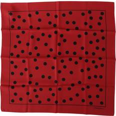 Dolce & Gabbana Red Accessories Dolce & Gabbana Red Polka Dots DG Print Square Handkerchief Scarf