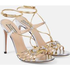 Gucci Sandaletten Gucci Horsebit embellished leather sandals gold