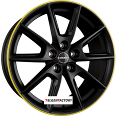 18" - 5/112 Autofelgen Borbet felgen lx18 8x18 et40 5x112 black matt rim yellow 18zoll - Schwarz Matt Rim Gelb 8