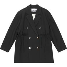 L - Women Blazers Ganni Oversized Crepe Double-Breasted Blazer