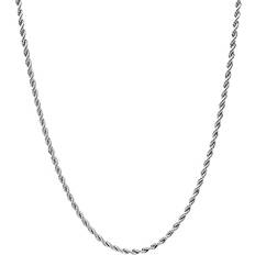 Men - Stainless Steel Necklaces GLD Rope Chain Necklace 2mm - Silver