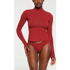 SKIMS Red Sweaters SKIMS Long Sleeve Turtleneck Red Cotton Jersey