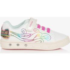 Children's Shoes Geox Girls White Light-Up Rainbow Trainers