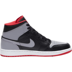 Jordan 1 grey black Nike Air Jordan 1 Mid M - Black/Fire Red/White/Cement Grey