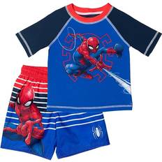 Sportswear Garment Swimsuits Children's Clothing Marvel Boy's Avengers Hulk Spider-Man Rash Guard & Swim Trunks Outfit Set - Blue