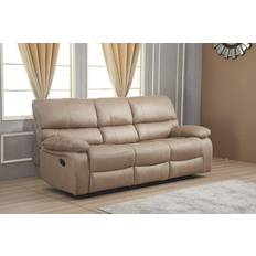 Betsy Furniture Microfiber Taupe Sofa 87" 5 Seater