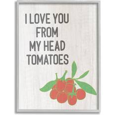Stupell Clever Love You Tomatoes Farm Sign Grey Framed Art 24x24"