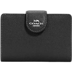 Coach Corner Zip Medium Wallet - Silver/Black