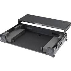 DJ Players Odyssey Black Label DDJ-FLX10 1U Flight Case with Glide Style Laptop Platform and Corner Wheels