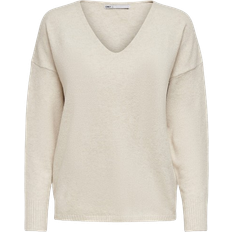 Only Rica V-Neck Knitted Pullover - Grey/Birch