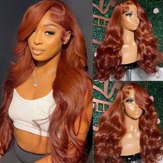 Wigs Julia 13x4 Affordable Body Wave Lace Front Wig 24 inch Copper Brown