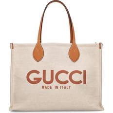 Gucci Women Totes & Shopping Bags Gucci Canvas Tote Bag White 01