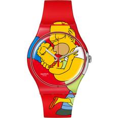 Swatch Uhren Swatch The Simpsons Collection Sweet Embrace Red Red Silicone SO29Z120