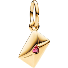 Damen Charms & Anhänger Pandora Love Letter Envelope Dangle Charm - Gold/Pink