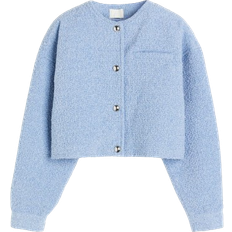 Damen Jacken H&M Button Placket Oversized Jacket - Light Blue