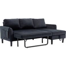 Plastic Furniture HOMEFUN HFHDSN-988BK Black Sofa 72.4" 4 Seater