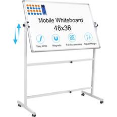 Dry Erase Board with Stand 48"x36", Rolling Magnetic Whiteboard