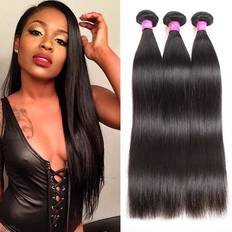 ISee Extensions & Wigs iSee Malaysian Virgin Straight Hair Bundle 10 inch Black 3-pack