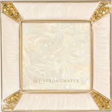 Wall Decorations Jay Strongwater Leland Gold Pave Corner 2" Square Picture Photo Frame