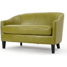 Green leather sofa Christopher Knight Home Justine Green Sofa 48.8" 2 Seater