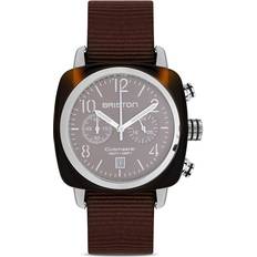 Armbanduhren Briston Watches Clubmaster Classic 40mm Edelstahl/Textil Einheitsgröße Braun
