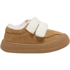 Shein Cozy Cub Boys' Camel-colored Fashionable Design Warm & Comfortable Fleece Sports Shoes With Closure