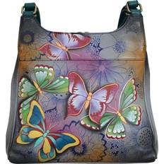 Anna by Anuschka Triple Compartment Satchel - Butterfly Paradise