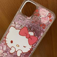 Mobile Phone Accessories Apple iPhone 11 6.1 Case Pink Hello Kitty Floating Liquid Glitter Hearts TPU Rubber Waterfall Cover iPhone 11