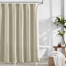 Shower Curtains Brielle Home Garment Washed Jacquard Stripe