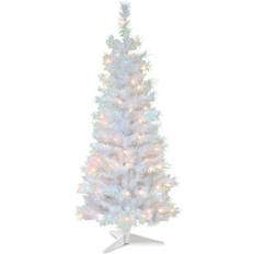 Christmas Trees National Tree Company 4Ft Pre-Lit White Iridescent Tinsel Artificial Clear Lights Christmas Tree