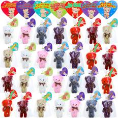 Animals Fidget Toys Plush Keychains Bear Stuffed Animal Stress Relief Fidget Toys & Valentines Day Gift Cards