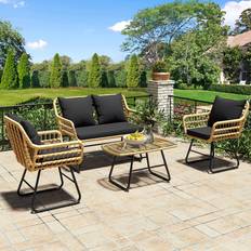 Rattan Bistro Sets YitaHome 4-Piece Bistro Set