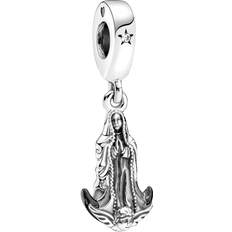 Pandora Virgin of Guadalupe Motif Dangle Charm - Silver/Black/Transparent