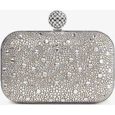 Damen Clutches Jimmy Choo Clutch mit Kristallen Damen Ziegenleder/Messing/Seide/Kristall/Viskose Einheitsgröße Silber