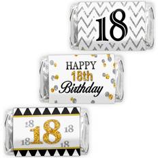 Party Supplies Panhui Happy 18th Birthday Mini Candy Bar Wrapper Stickers Eighteenth Birthday Party Small Favors 45 Stickers