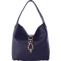 Dooney & Bourke Pebble Grain Small Logo Lock Sac - Midnight Blue